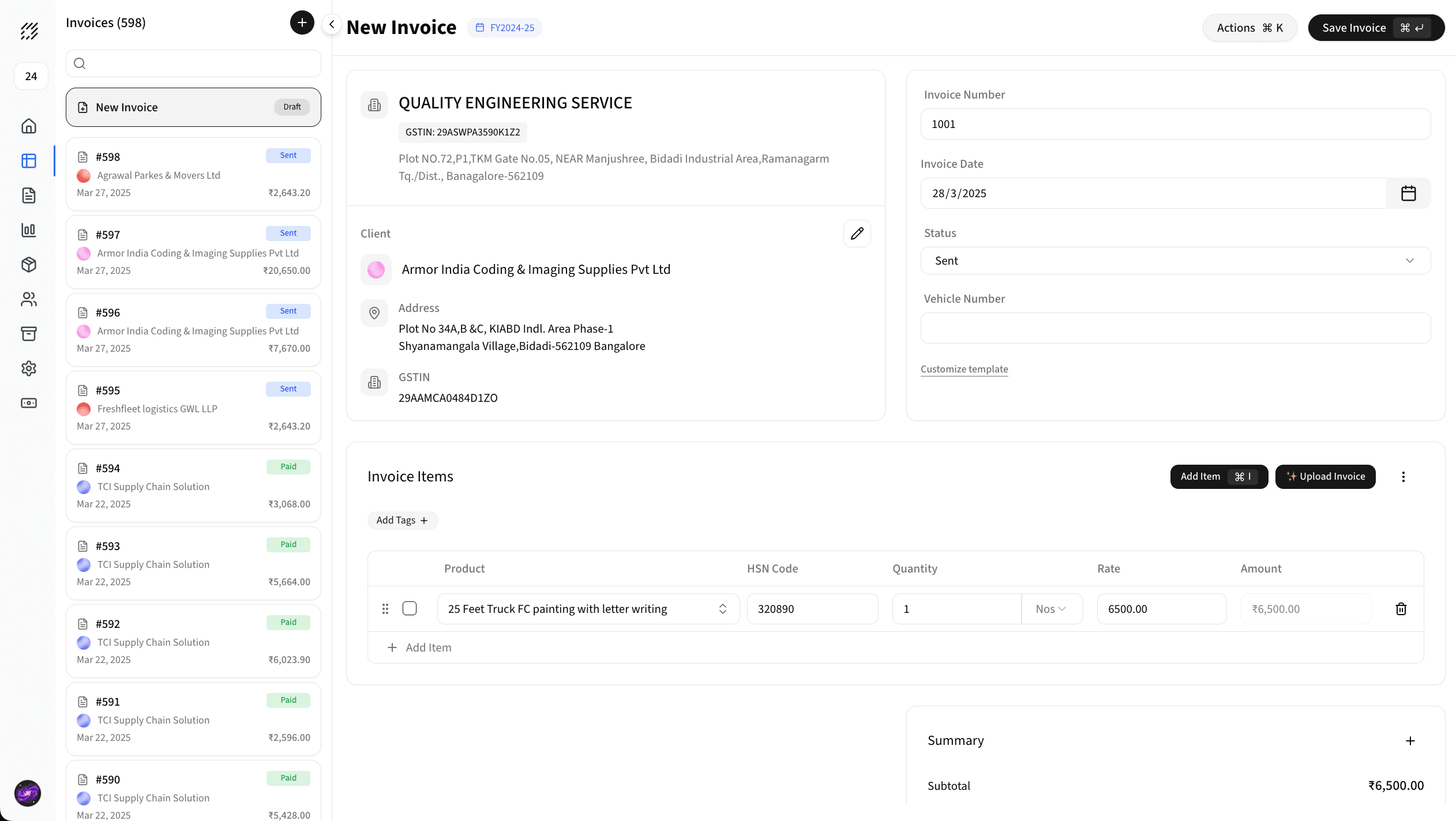 Simple Invoice & Estimate Creation